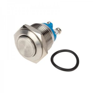 Кнопка  антивандальная Ø16  Б/Фикс (2с винт) (ON)-OFF выпуклая (A16-A3) REXANT