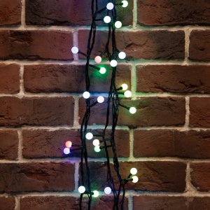 Мультишарики Ø13 мм 20м 200 LED RGB, черный ПВХ, соединяется