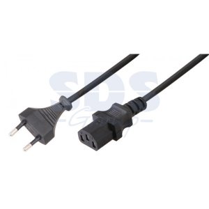 Шнур сетевой, вилка - евро-разъём С13, кабель 2x0,75 мм², длина 1,8 метра (PE пакет)   REXANT