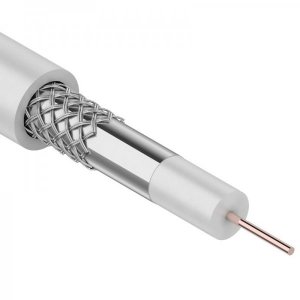 Кабель 3С-2V (75 Ом), CCS/Al/Al (0,5/Al/32*0,12 мм) 48%, (бухта 100 м), белый REXANT