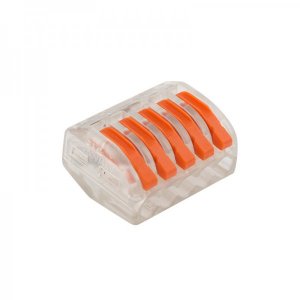 Универсальная клемма 5-проводная, прозрачная (0,08-2,5/4 мм²) (40 шт/уп)  REXANT