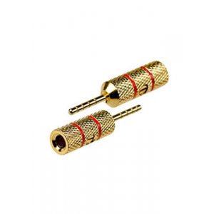 1-648G, разъем акустический "TIP" штекер металл позол. красный