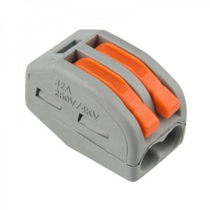 Универсальная клемма 2-проводная,  серая (0,08-2,5/4 мм²) (50 шт/уп)  REXANT