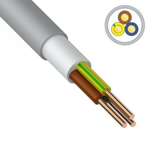 Кабель NUM-J (NYM) 3x2,5 мм², 100 м, ГОСТ (ККЗ)      ( ТОП - 1 )