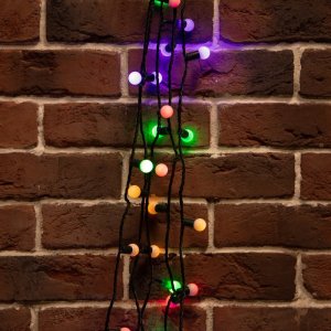 Мультишарики Ø17,5 мм 10м 80 LED МУЛЬТИ, темно-зеленый ПВХ, НЕ соединяется