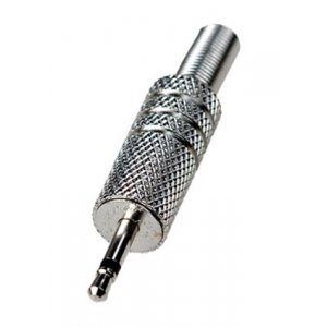 1-004, штекер аудио 2.5мм  моно металл на кабель