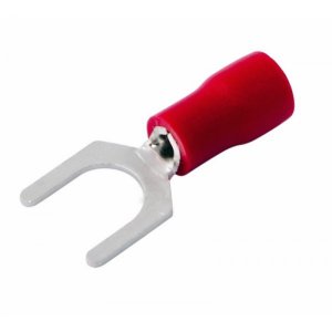 НАКОНЕЧНИК ВИЛОЧНЫЙ изолированный 6.5мм 0.5-1.5мм² (НВи 1.5-6 / SVS1.25-6) красный  REXANT