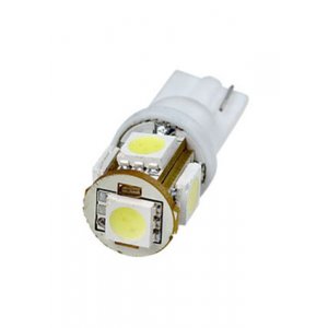 T10-WG-5SMD-W-12V, LED лампа белая T10 Wedge 5*SMD5050