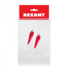 Зажим крокодил в изоляторе, длина 56 мм, ток 5A, (2шт.) (пакет)  REXANT