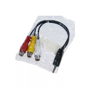 3-0123A-0.1, Шнур A/V шт 3.5st 4С-3гнRCA, plastic-nickel,d3.2 мм,0.2м