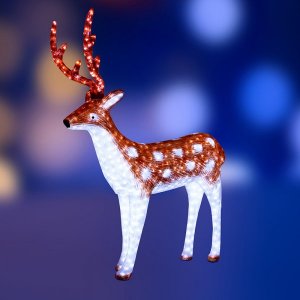Акриловая светодиодная фигура "Олень папа коричневый" 153 см, 3500 светодиодов