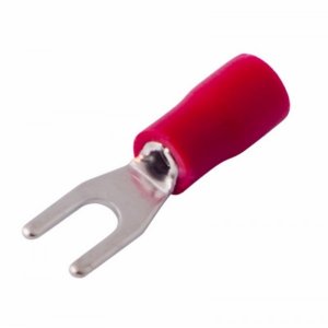 НАКОНЕЧНИК ВИЛОЧНЫЙ изолированный 3.2мм 0.5-1.5мм² (НВи 1.5-3 / НВи 1,25-3 / SV1.25-3) красный  REXANT