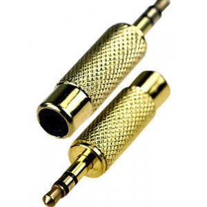 2-206G, переходник 3.5мм штекер стерео - RCA гнездо металл "позолоченный"