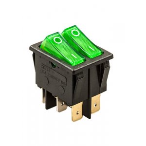 797 ПЕРЕКЛЮЧАТЕЛЬ 6 КОНТ. 250В/15.0А ЗЕЛЕНЫЙ С ПОДСВЕТКОЙ (767)