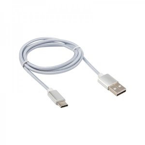 Шнур USB 3. 1 type C (male) - USB 2. 0 (male) в тканевой оплетке 1M черный REXANT