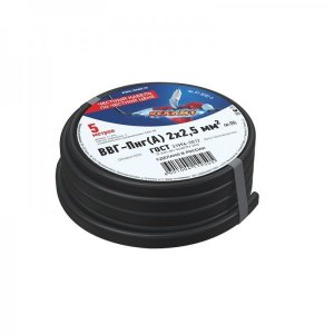 Кабель ВВГ-Пнг(А) 2x2,5 мм², длина  5 метров, ГОСТ  REXANT