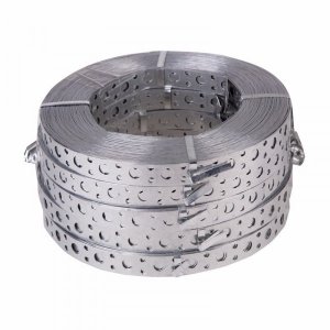 Лента полоса монтажная оцинкованная, перфорированная прямая 20 х 0,70 мм (рулон 25 м)  REXANT