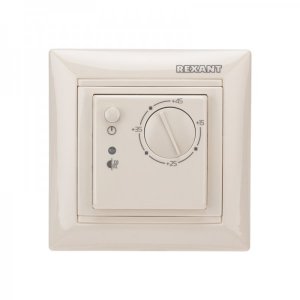 Терморегулятор механический RX-308B (бежевый) REXANT (совместим с Legrand серии Valena)