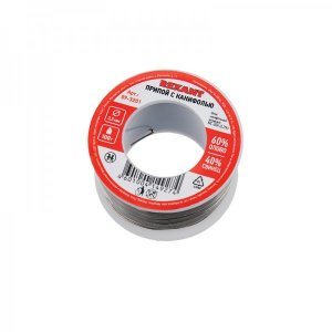 Припой с канифолью REXANT, 100 г, Ø0.5 мм, (олово 60%, свинец 40%), катушка, блистер