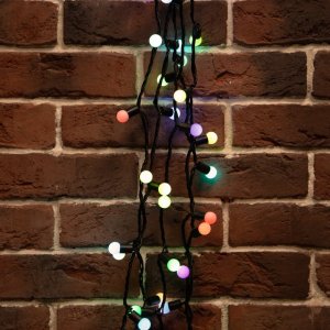 Мультишарики Ø17,5 мм 20м 200 LED RGB, черный ПВХ, соединяется, 24В