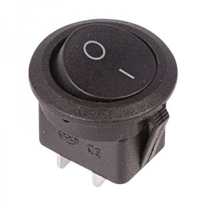 Выключатель клавишный круглый 250V 6А (2с) ON-OFF черный  (RWB-212, SC-214, MRS-102-8)  REXANT