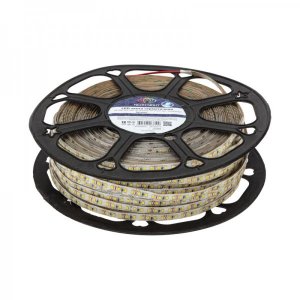 LED лента 12В, 10мм, IP65, SMD 2835, 120 LED/m, 12V, ТЕПЛЫЙ БЕЛЫЙ (3000 К), бухта 100м