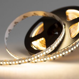 LED лента 12 В, 10 мм, IP23, SMD 2835, 240 LED/m, ТЕПЛЫЙ БЕЛЫЙ (3000 К) (катушка 5 метров)