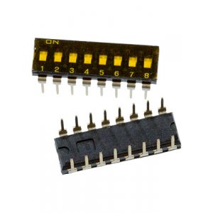 DI-F08, Dip переключатель гермет. 8 поз. 2.54мм 24В 25мА