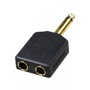 2-160G(NP-565G), переходник 6.35ммштекермоно-2 x 6.35мм гнездо моно пластик