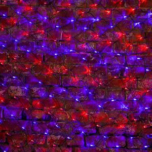 СЕТЬ 2,5х2,5м, черный ПВХ, 432 LED КРАСНЫЕ/СИНИЕ, соединяется