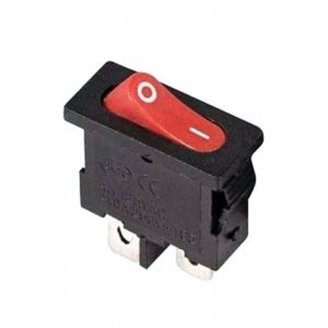 36-2051, выключатель клавишный 250В 6А ON-OFF красный 2 контакта