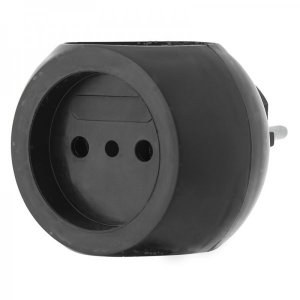Тройник электрический "Шар" 220В, 6А черный REXANT На экспорт не продавать!!!