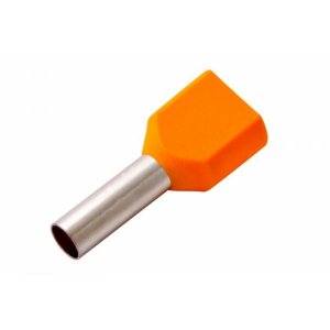 НАКОНЕЧНИК ШТЫРЕВОЙ ВТУЛОЧНЫЙ изолированный   F-12мм 2х4мм² (НШВи(2) 4.0-12 / Нги2 4,0-12 / TE-4012) оранжевый  REXANT