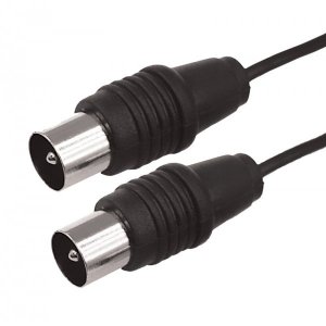 ВЧ кабель ТВ штекер - ТВ штекер, длина  5 метров, черный (тонкий кабель)  REXANT