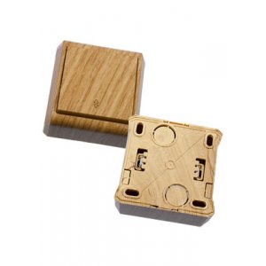 90682004, Выкл. 1 кл проходной (переключатель) дуб накладной монтаж