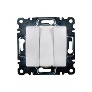 30001091 ВЫКЛЮЧАТЕЛЬ СКРЫТ. УСТАН. 3КЛ.(БЕЛ.)  Б/РАМКИ