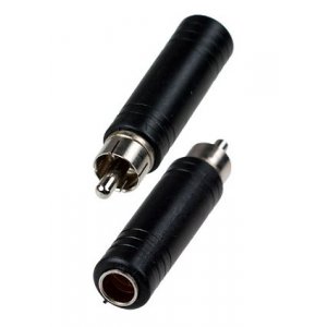 2-252, переходник RCA штекер - 6.35мм гнездо стерео пластик