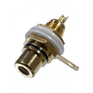 7-0235(1-291G RS-115G), гнездо RCA металл "позолоченное" с изол.  на корпус черное