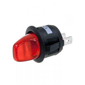 B-224 Т, Переключатель, 3 контакта 12В красный с подсвет.(MIRS101-9H/D, KCD1-5-101NH)