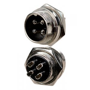 1-562-4, разъем MIC-16 4Pin, "штекер", металл на корпус