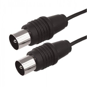 ВЧ кабель ТВ штекер - ТВ штекер, длина  7 метров, черный (тонкий кабель)  REXANT