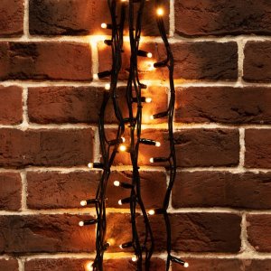 ТВИНКЛ 20м, черный КАУЧУК,  240 LED ТЕПЛЫЙ БЕЛЫЙ, не соединяется