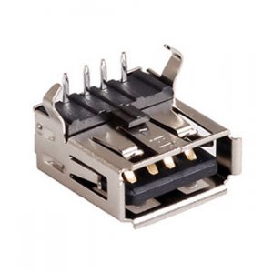 USBA-1J-B, розетка на плату тип А черная