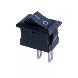 RWB-101B, выключатель клавишный 250В 3А ON-OFF черный 2 контакта (36-2010)