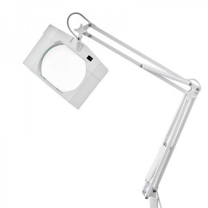 Лупа на струбцине квадратная 5D с подсветкой, белая (8069D-1) REXANT