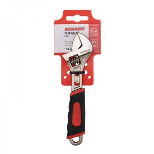 Разводной ключ REXANT 150 мм, двухкомпонентная рукоятка