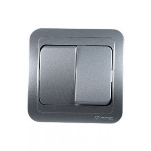 23403 ВЫКЛЮЧАТЕЛЬ  СКРЫТ.УСТ.2 КЛ. (СЕРЕБ.)