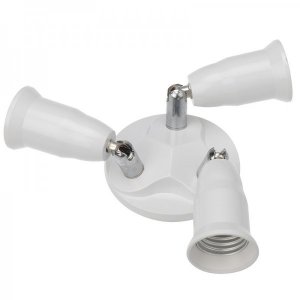 Разветвитель цокольный Е27-3хЕ27 (поворотный цоколь) белый REXANT