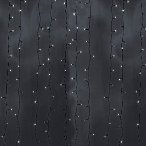 ДОЖДЬ (занавес) 2х9м, черный ПВХ, эффеккт водопада, 2200 LED БЕЛЫЕ     к разветвителям не подходит