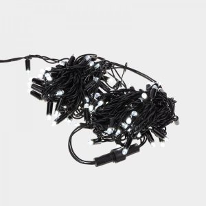 НИТЬ 10м (2 модуля x 5м), черный ПВХ, 100 LED Белые, соединяется, 230В (нужен шнур питания 303-500/303-500-1)